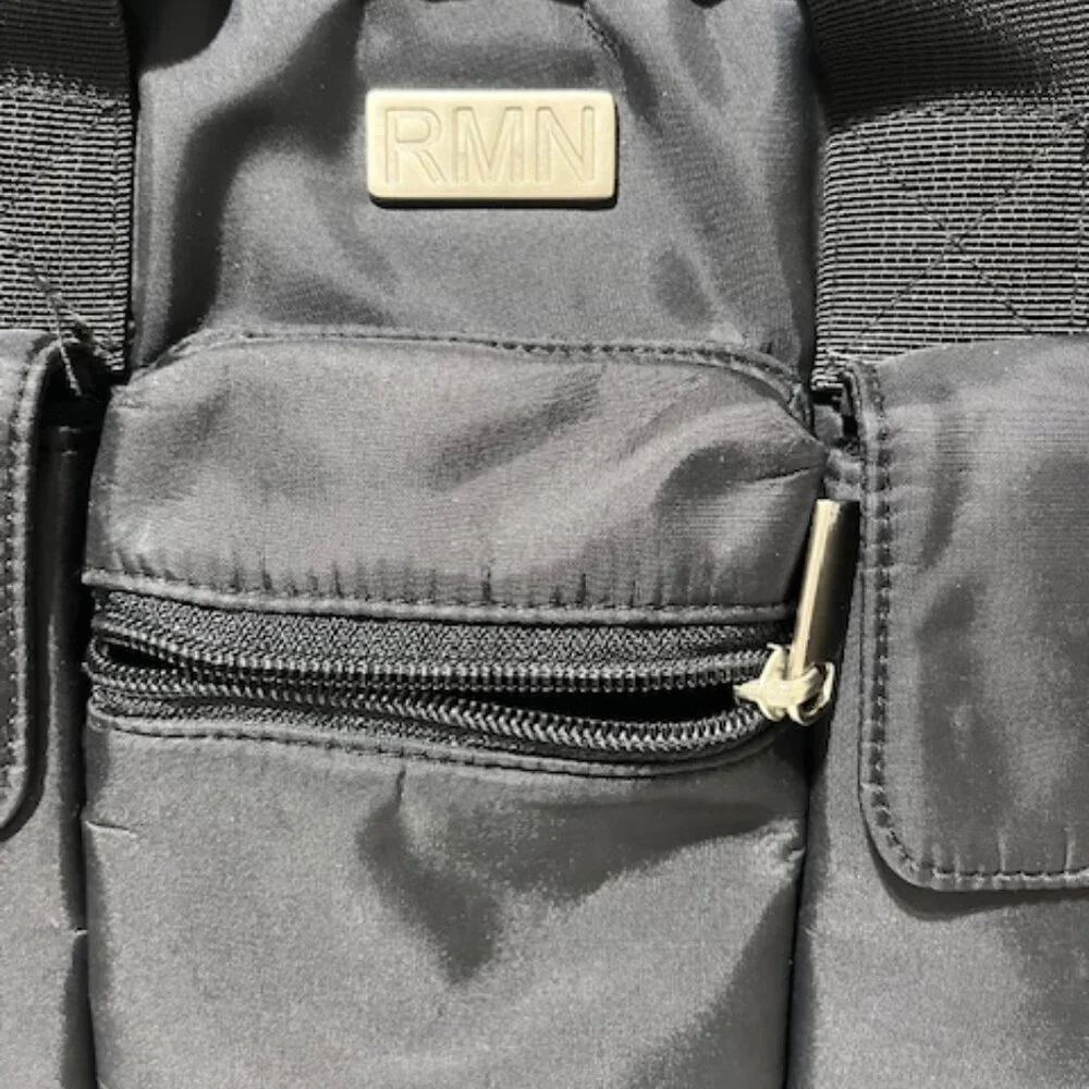 Black RMN Nylon Travel Messenger Laptop Notebook Tote Case Bag
